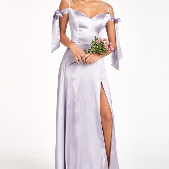 SILVER PROM PARTY EVENING PARTY Sweetheart Neckline Satin Long Dress GL1994